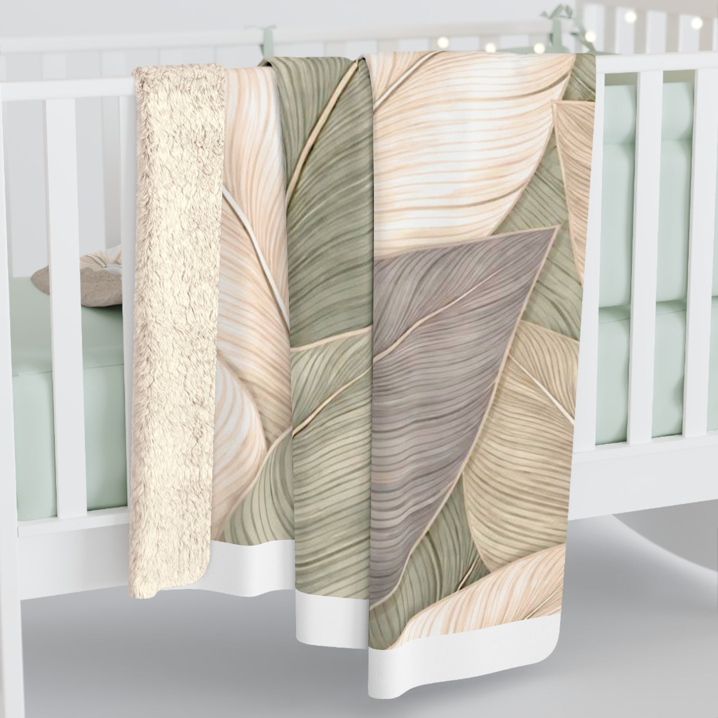 Salbei Leaf Sherpa Decke