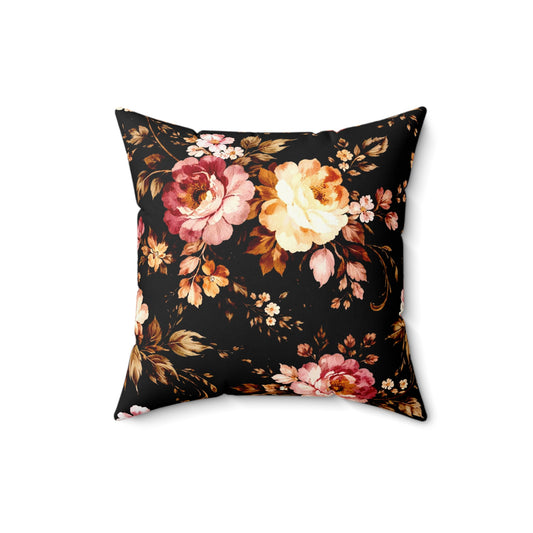 Vintage Black Rose Dekokissen