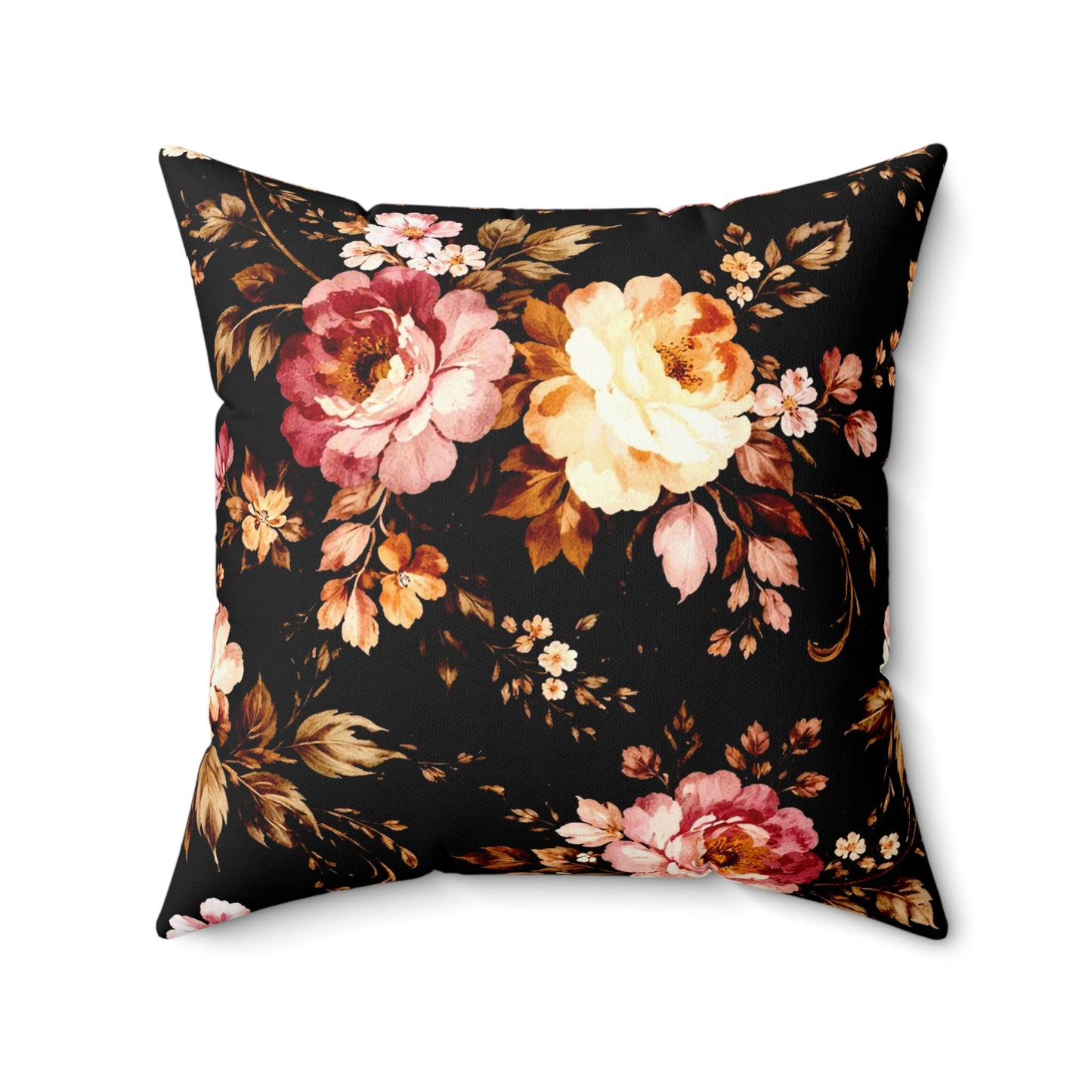 Vintage Black Rose Dekokissen