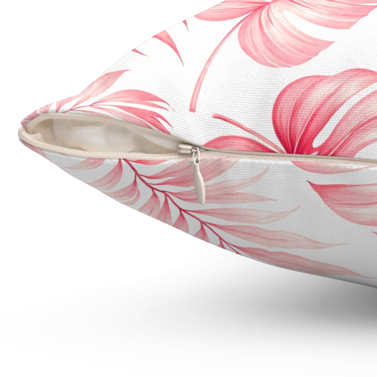 Dekokissen mit rosa Palmblatt-Design