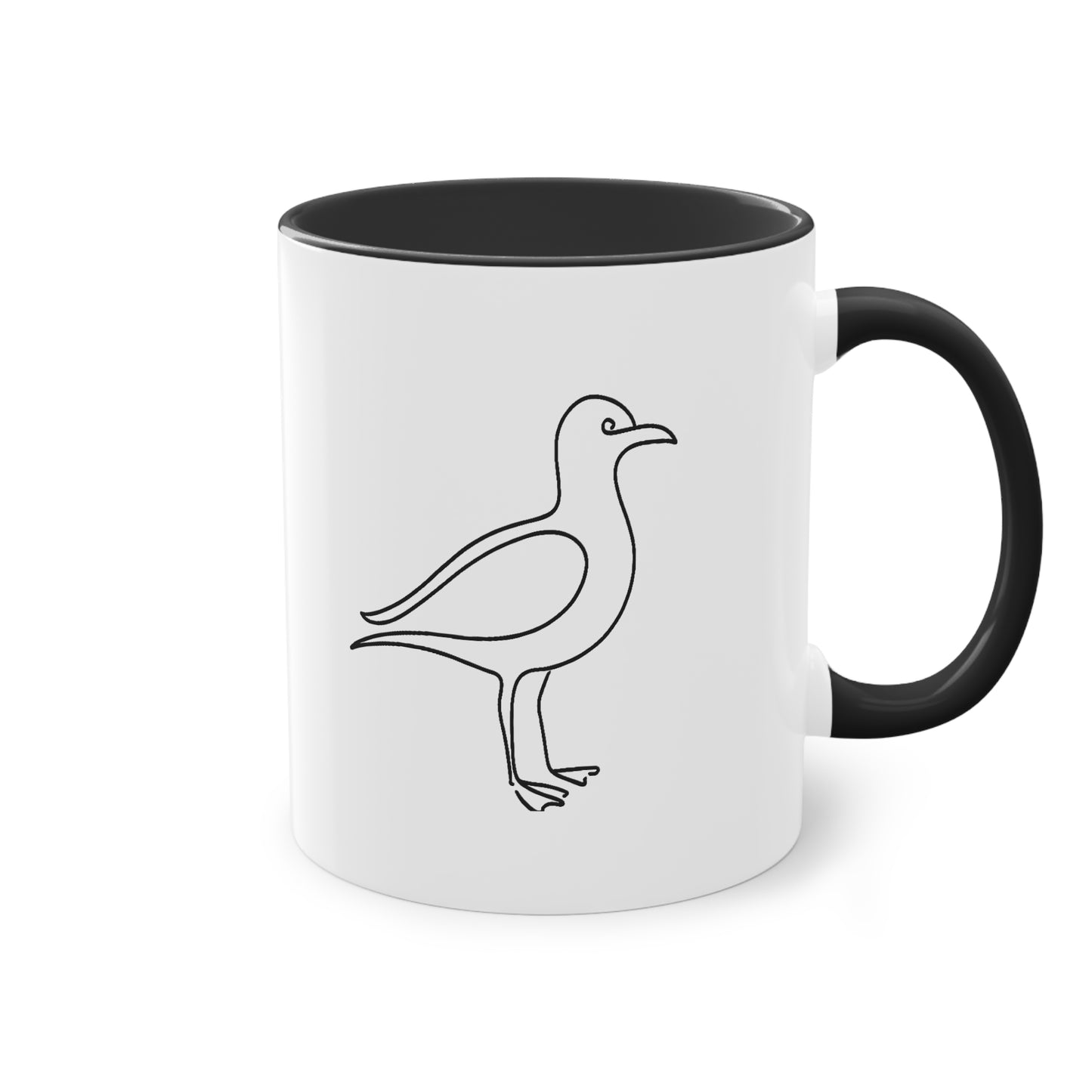 Minimalistische Möwen Two-Tone Kaffeetasse