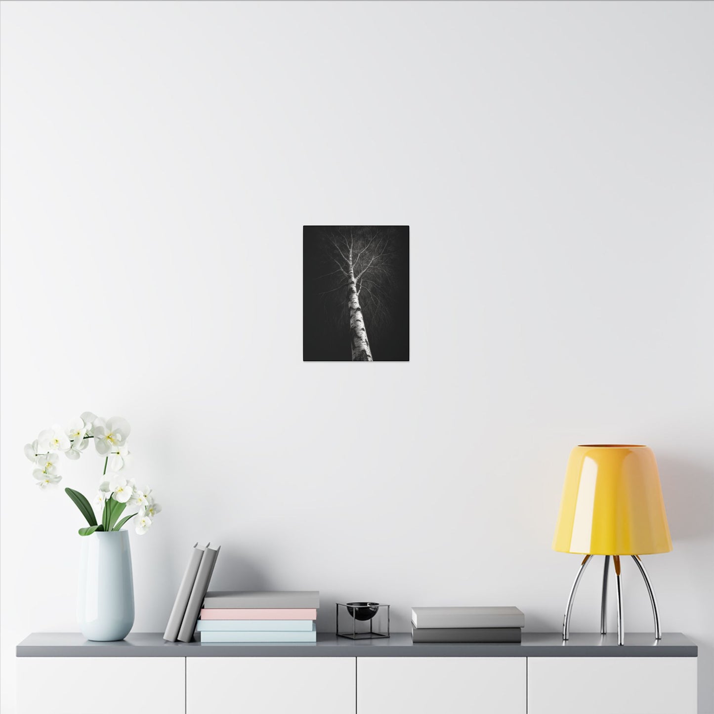 Schwarz-Weiß Birkenbaum Leinwandbild