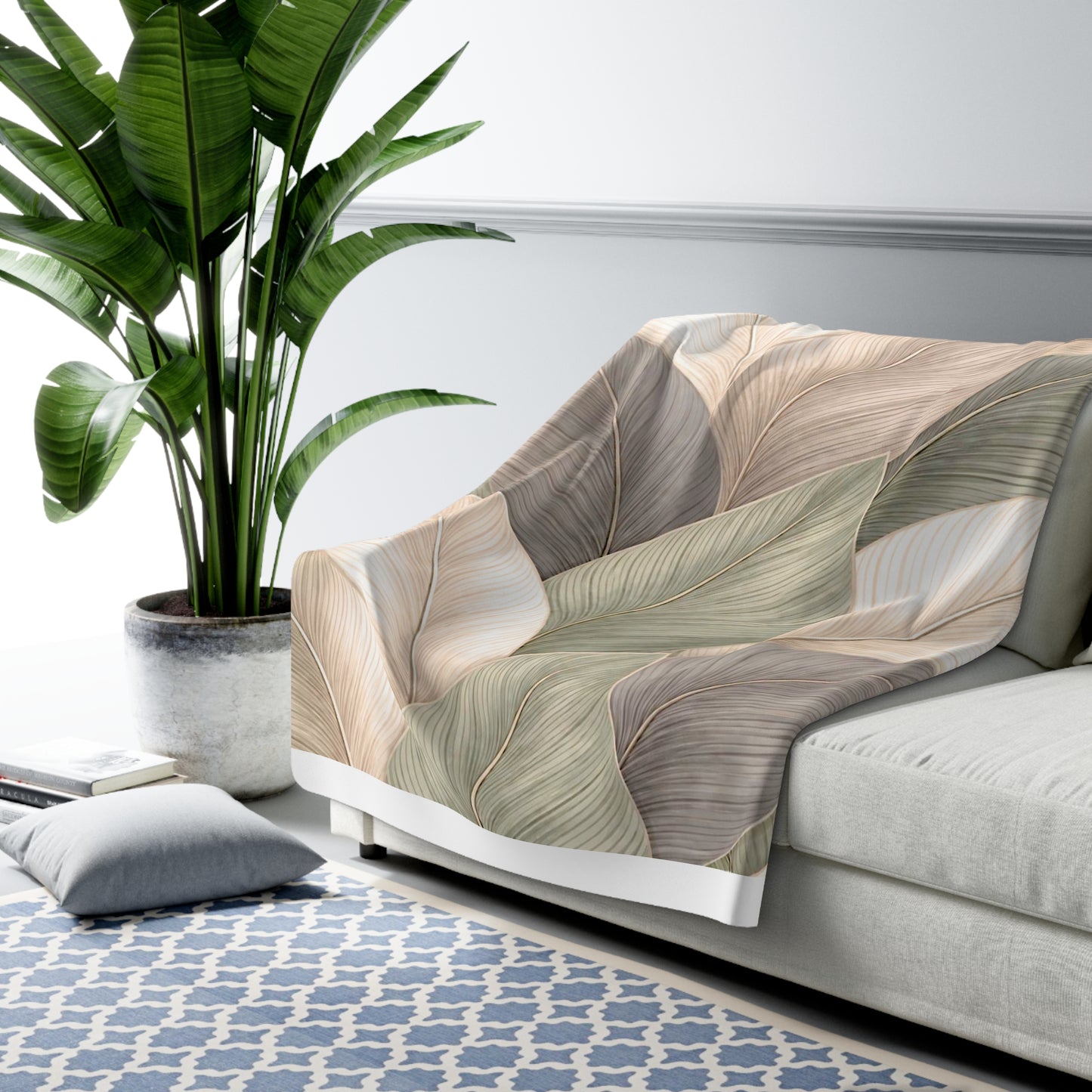 Salbei Leaf Sherpa Decke