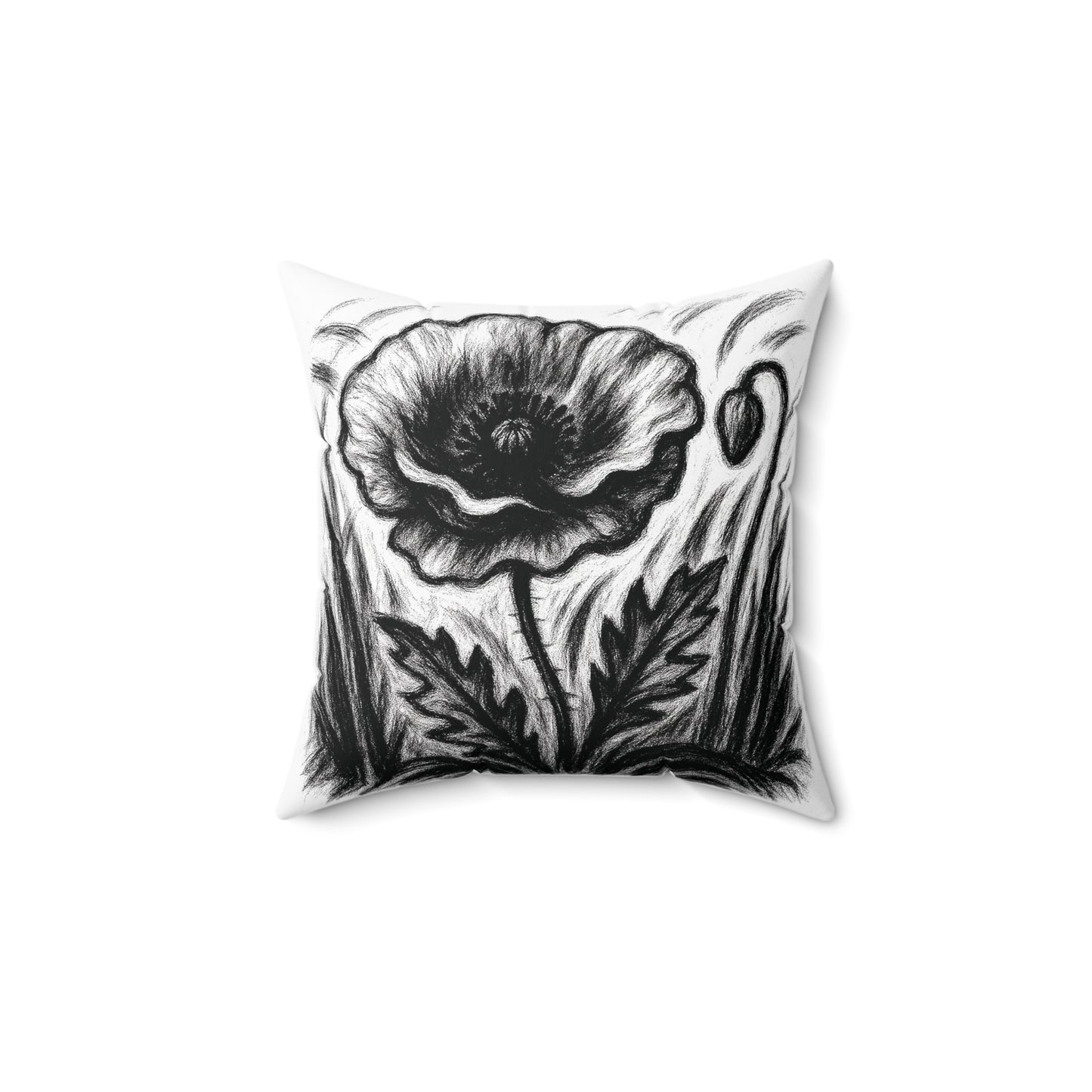 Mohnblumen Dekokissen Minimalistisch