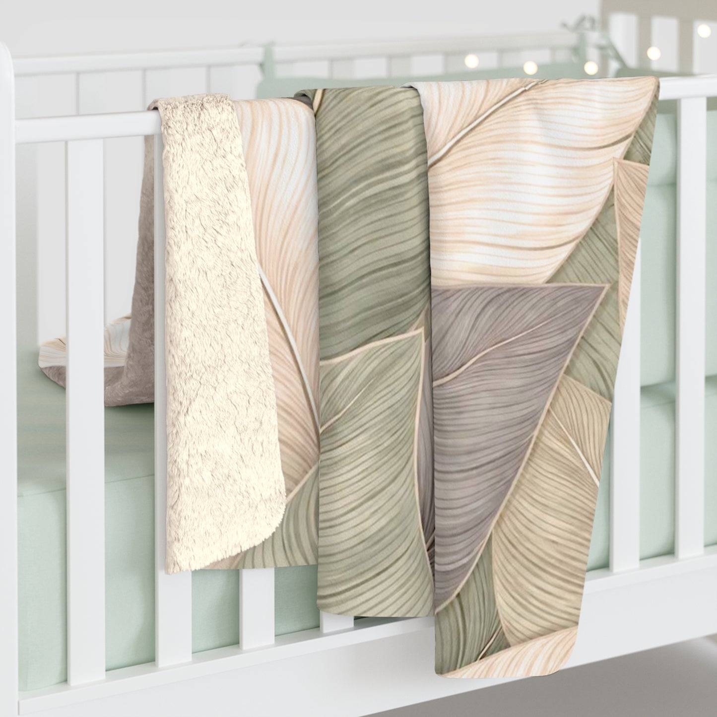 Salbei Leaf Sherpa Decke