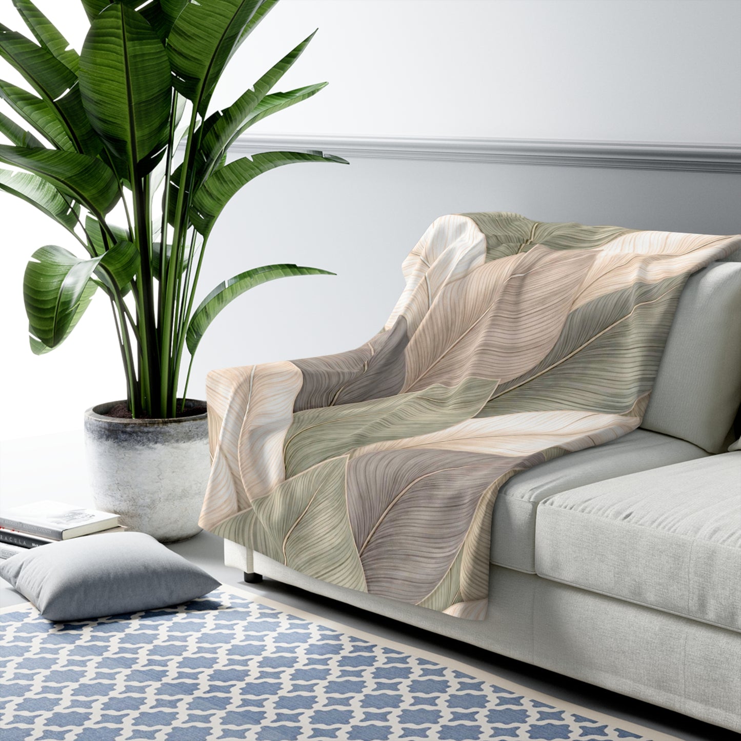 Salbei Leaf Sherpa Decke