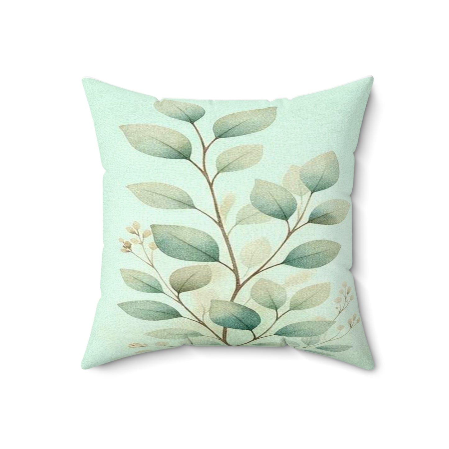Mintgrünes Eukalyptus Aquarell Dekokissen