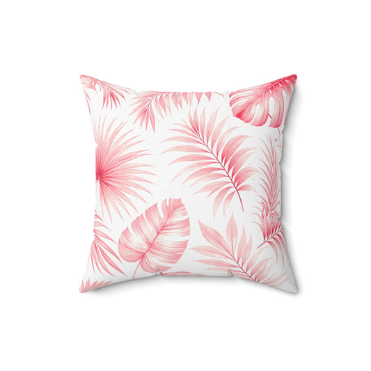 Dekokissen mit rosa Palmblatt-Design