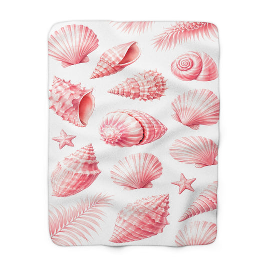 Sherpa Fleecedecke mit Muschel-Design
