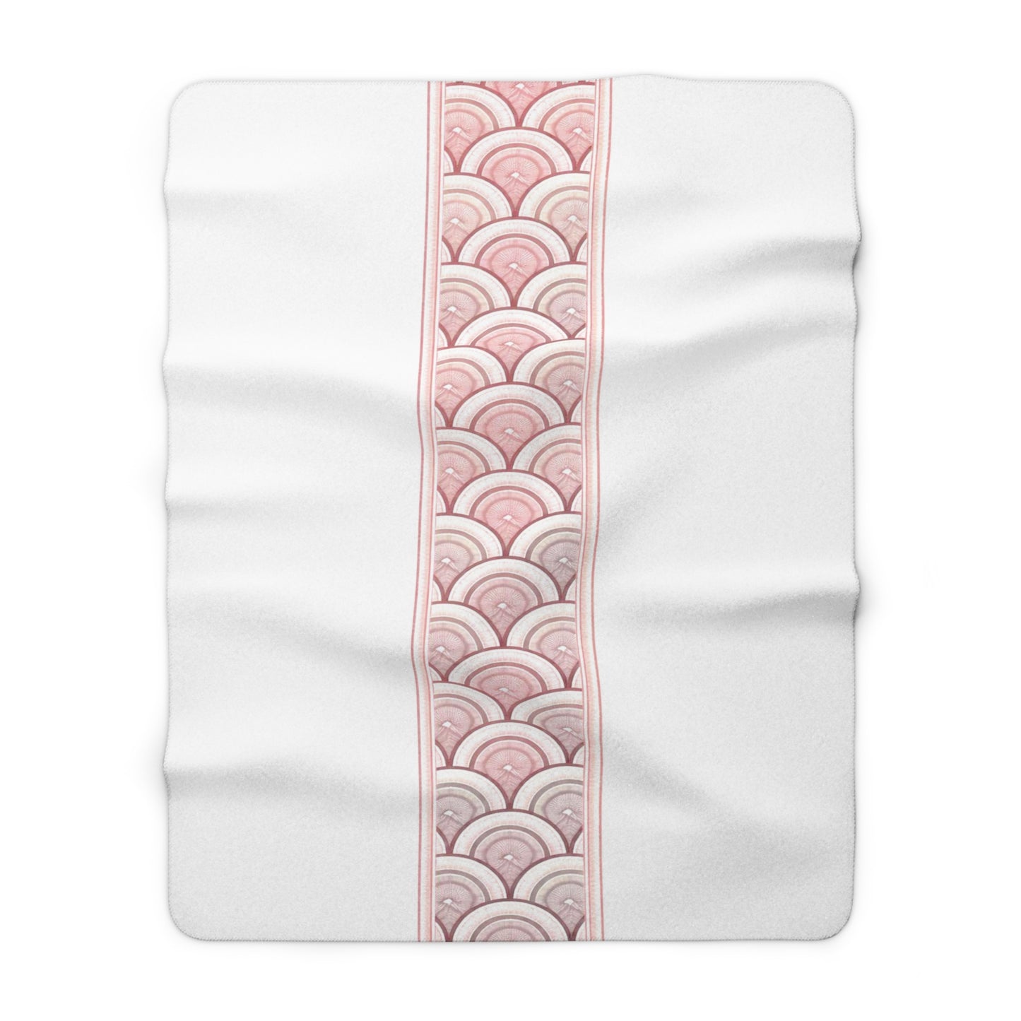 Pink Scallop Sherpa Kuscheldecke