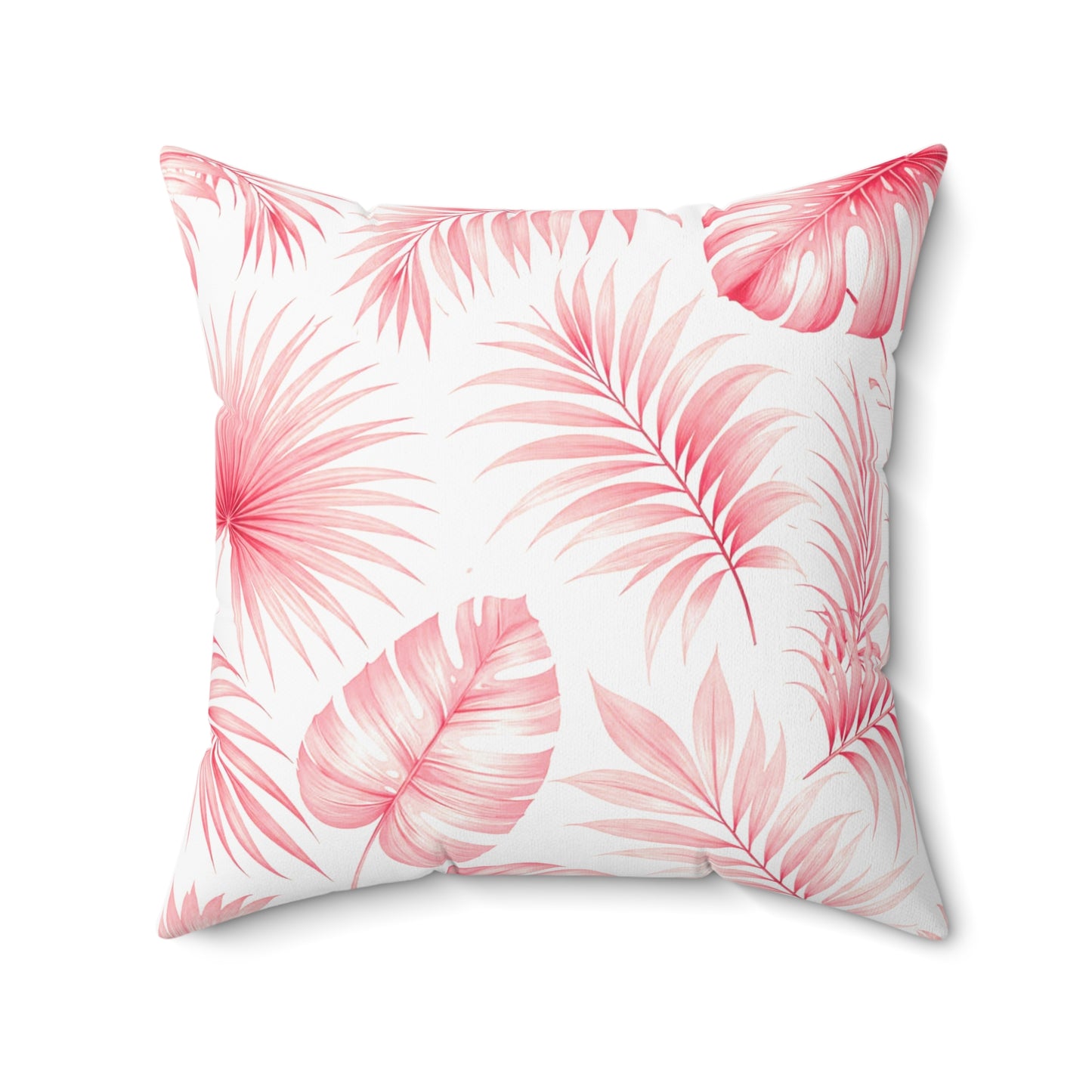 Dekokissen mit rosa Palmblatt-Design