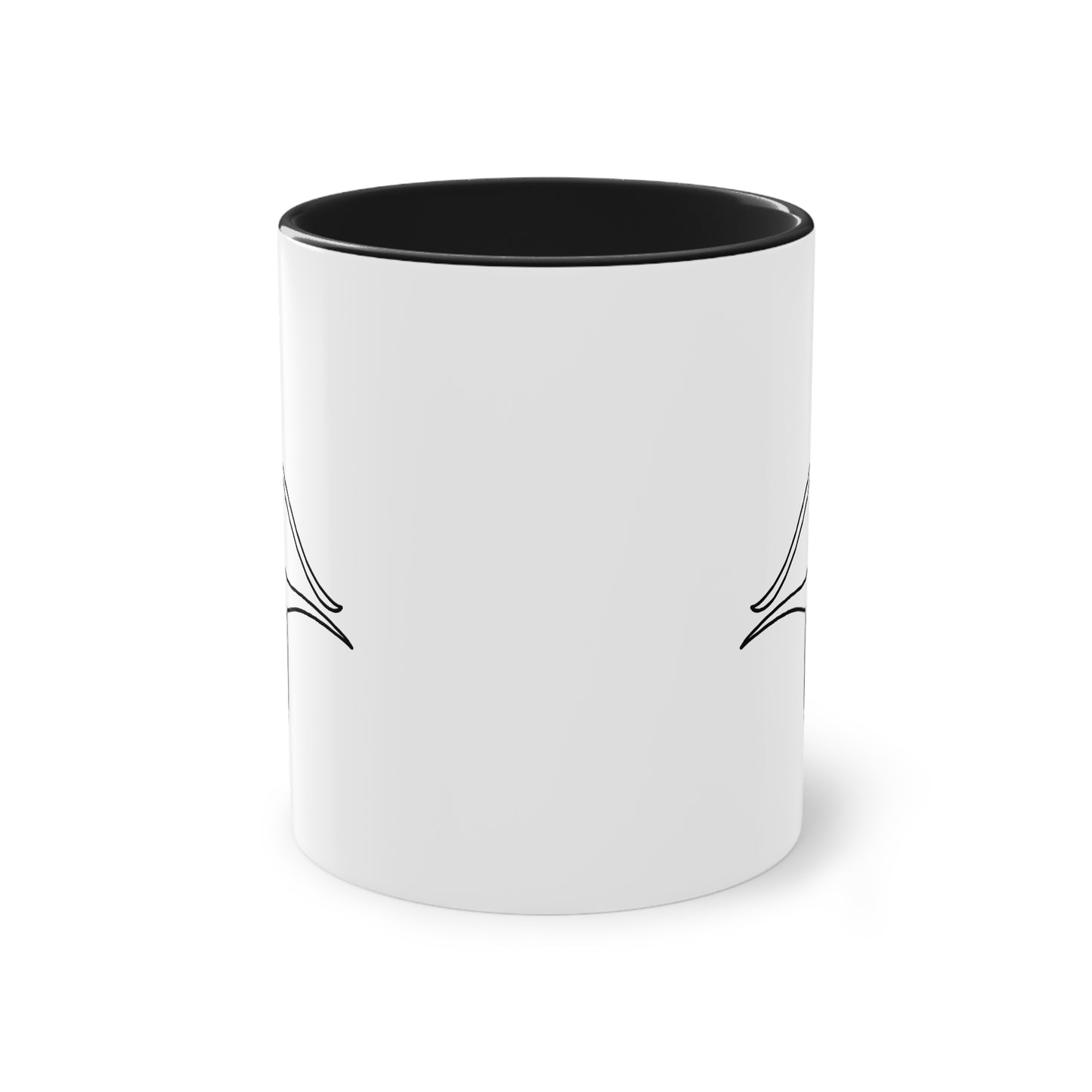Minimalistische Möwen Two-Tone Kaffeetasse
