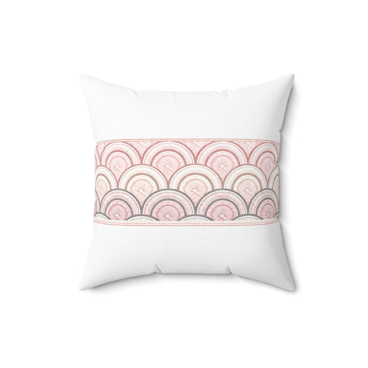 Pink Scallop Dekokissen – Zartes Muschelmuster in Rosé