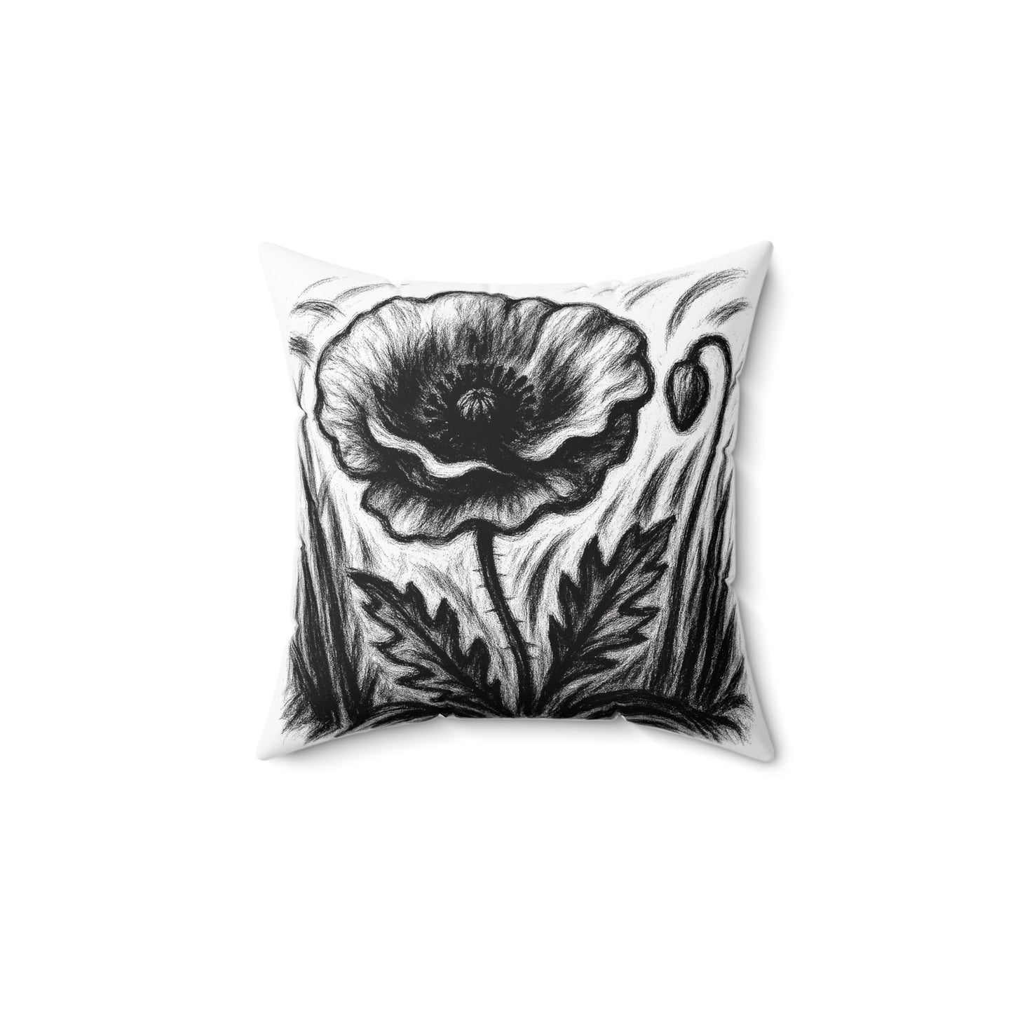 Mohnblumen Dekokissen Minimalistisch