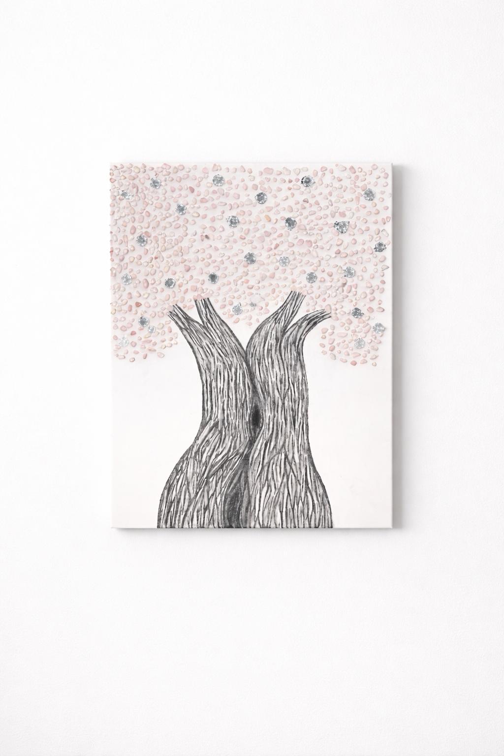 Blüte des Herzens - Rosenquarz Baum